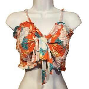 ♥️= 3/$15 Bundle No Boundaries XXL (19) Tropical Crop Top Floral Shirt